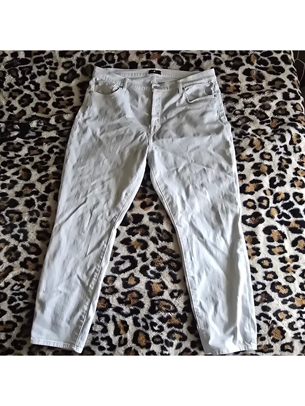 7 For All Mankind White Denim Jeans Size 33